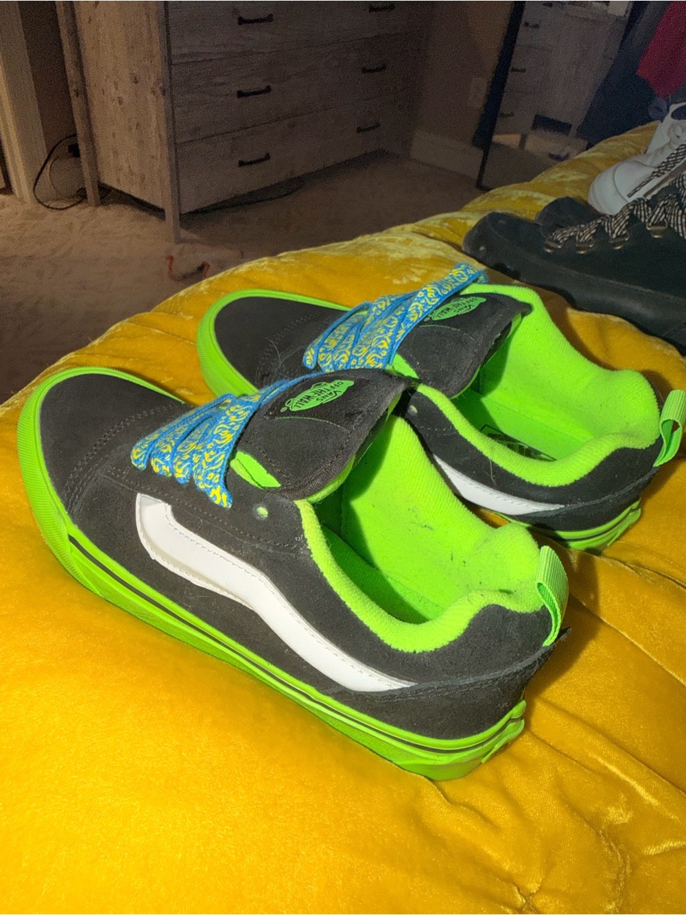 Neon Green & Black Skate Sneakers